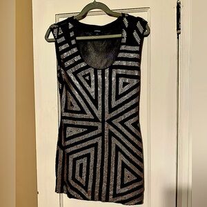 Express dress, cotton with gold sequins